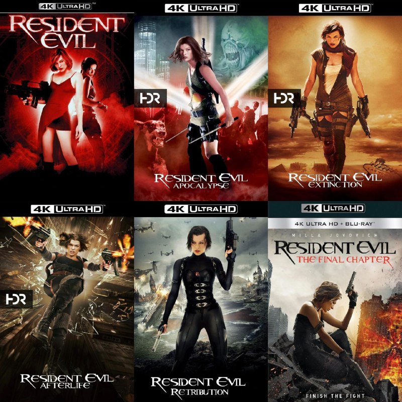 🎬 已更新：生化危机系列(六部合集)【4K.REMUX UHD原盘】【HDR10&杜比视界】【国英双语】【特效字幕🗂 信息：✦体积：296GB✦标签：#4K #蓝光原盘 #生化危机 #特效字幕 #电影📝 内容简介： 该系列根据卡普空同名电子游戏改编，讲述了安布雷拉公司在秘密实验中制造出T病毒，引发全球性丧尸浩劫