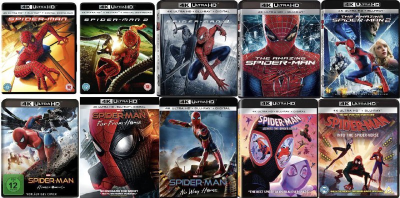 蜘蛛侠系列 (十部合集典藏版)【4K.REMUX UHD 原盘】【HDR& 杜比视界】【国粤英台多音轨】【简繁英双语特效字幕】Size: 854GB　　蜘蛛侠系列电影跨越 20 余年，涵盖三代蜘蛛侠真人电影与两部备受好评的动画电影