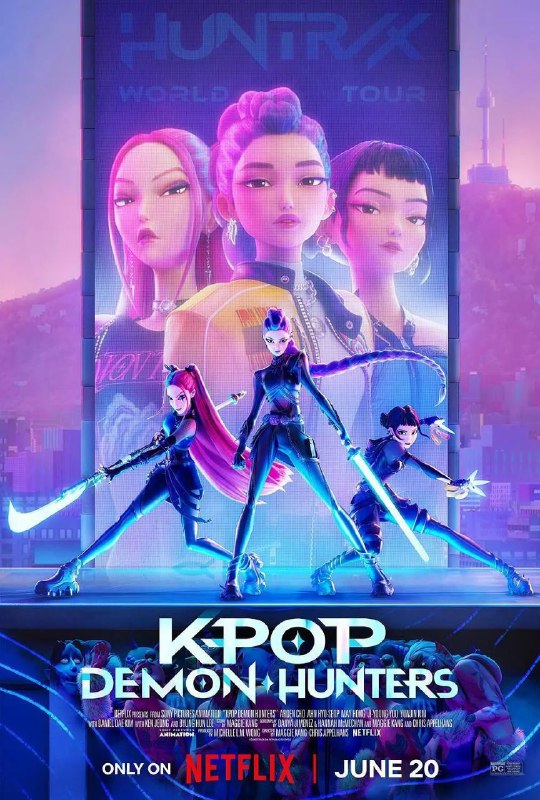 K-POP：猎魔女团 (2025) NF 1080P 高码率 [国英双语] [内封简英双语特效字幕] [杜比全景声]Size: 4.35GB　　她们不只是演唱会一票难求的人气女团，更是斩妖除魔的超强高手！韩流巨星鲁米、米拉和佐依私底下化身为魔物猎人，竭尽全力保护歌迷，对抗无所不在的异界威胁
